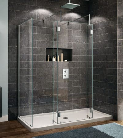 Double Edge "V" Walk-In Shower